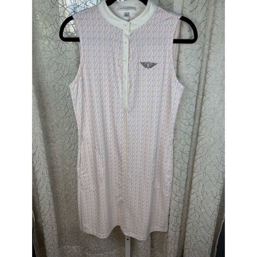 Fairway & Greene Sleeveless Golf Dress Women's Small Geometric Print - Picture 2 of 9